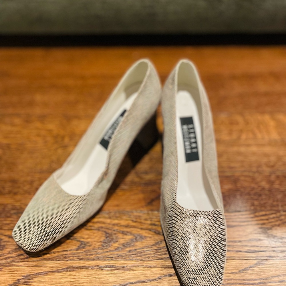 Stuart Weitzman Gold Heels With Block Heel - image 3